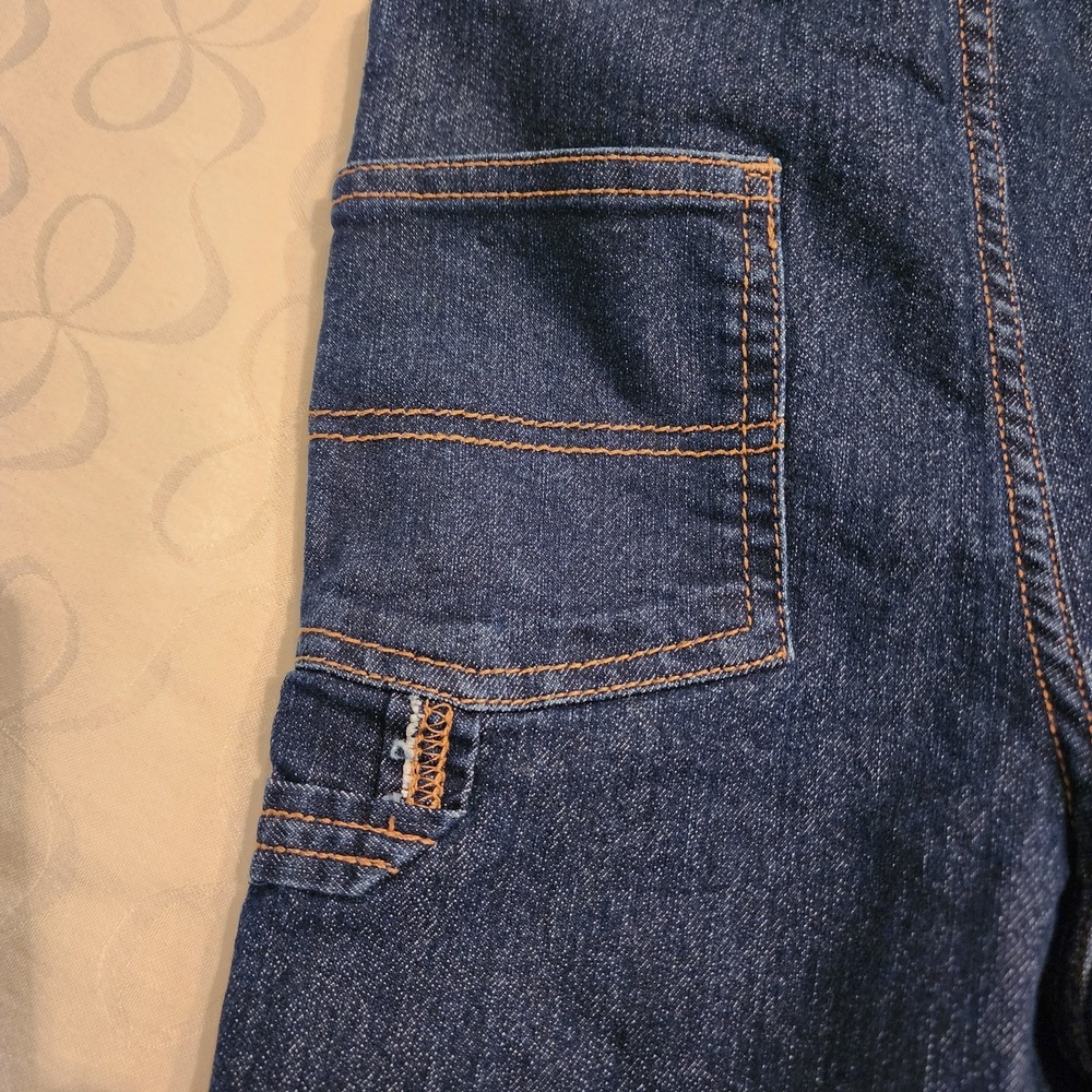 OshKosh B'gosh 3T Carpenter Overalls Dark Wash Denim Flannel Lined Buffalo Plaid - Picture 14 of 16